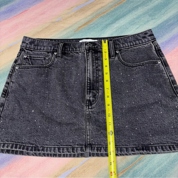 Abercrombie & fitch rhinestone high rise gray denim skirt womens size 12 / 31 - Picture 6 of 7